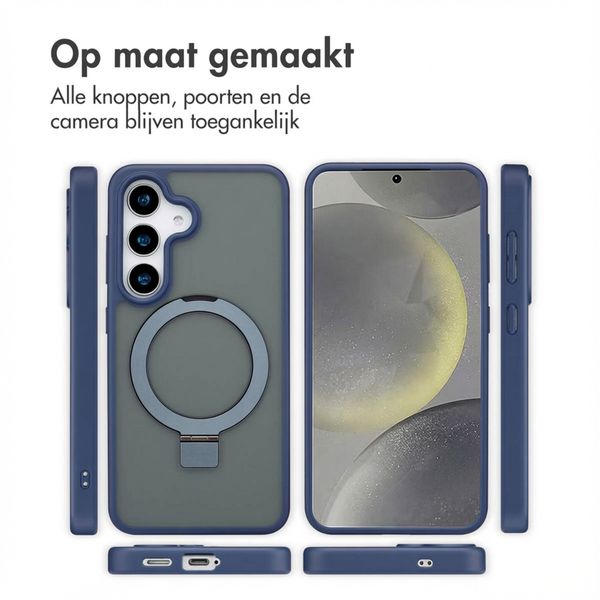 Accezz Ring Stand Backcover met MagSafe Samsung Galaxy S25 - Blauw