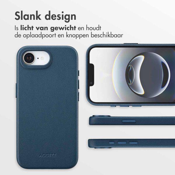 Accezz MagSafe Leather Backcover Apple iPhone 16e - Nightfall Blue
