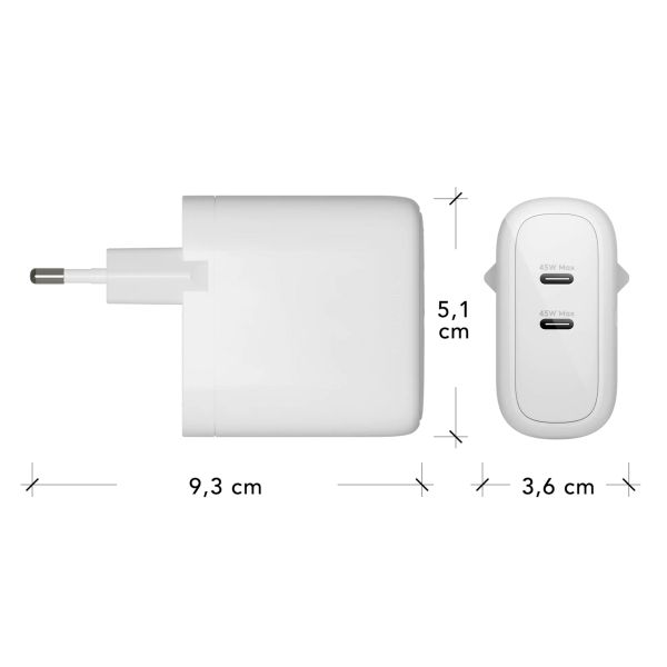 dbramante1928 re-charge | Wall Charger - 2x USB-C 45 Watt - Wit