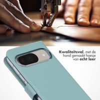 Selencia Echt Leren Bookcase Google Pixel 10 / 10 Pro - Light Blue