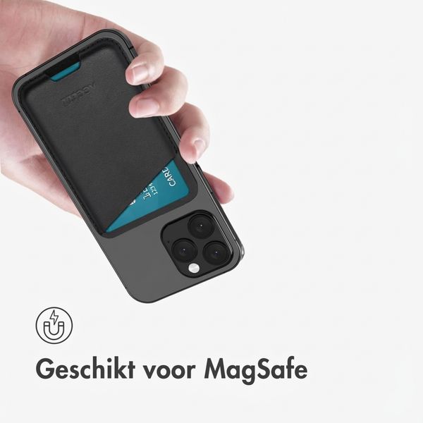 Accezz Leren Kaarthouder - Geschikt voor MagSafe en Qi2 - Onyx Black