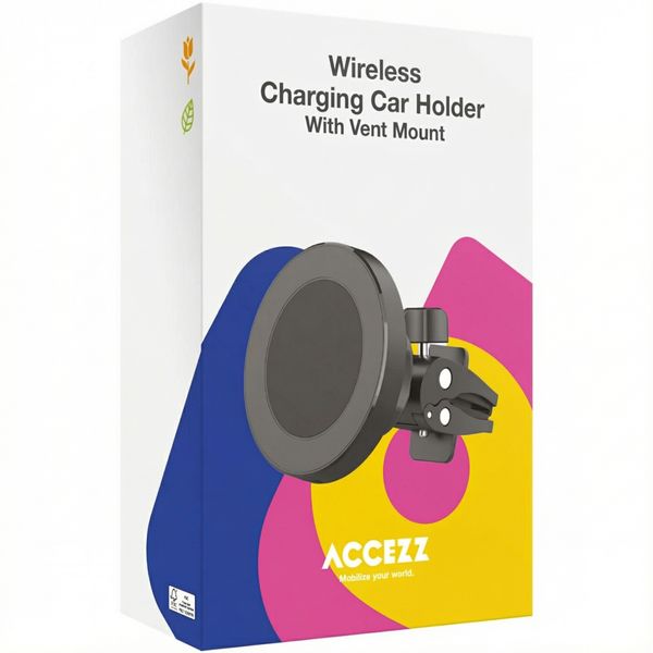 Accezz Telefoonhouder auto met Magsafe - Draadloze oplader - Ventilatierooster - Zwart