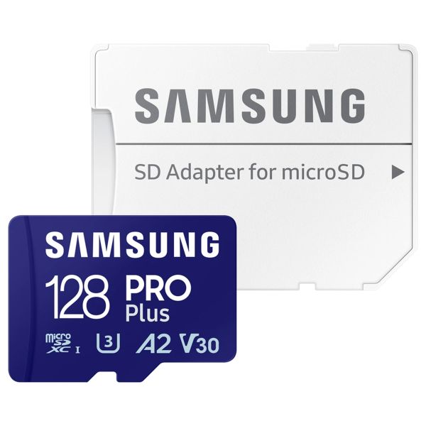 Samsung PRO Plus microSD 2023 - 128GB - inclusief SD Adapter - UHS-I/U3/Full HD/4K UHD