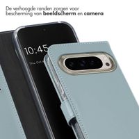 Selencia Echt Leren Bookcase Google Pixel 9 / 9 Pro - Air Blue