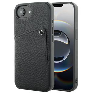 Selencia Riva Backcover met Pashouder Apple iPhone 17e / 16e - Zwart