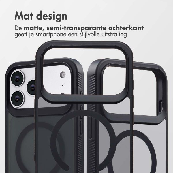 Accezz Rugged Frosted MagSafe Backcover Apple iPhone 17 Pro Max - Zwart