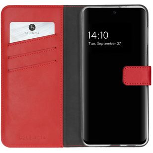 Selencia Echt Lederen Bookcase Samsung Galaxy S21 FE - Rood