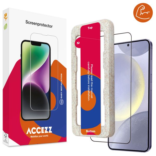 Accezz Triple Strong Full Cover Glas Screenprotector met applicator Samsung Galaxy S24 Plus / S25 Plus - Transparant