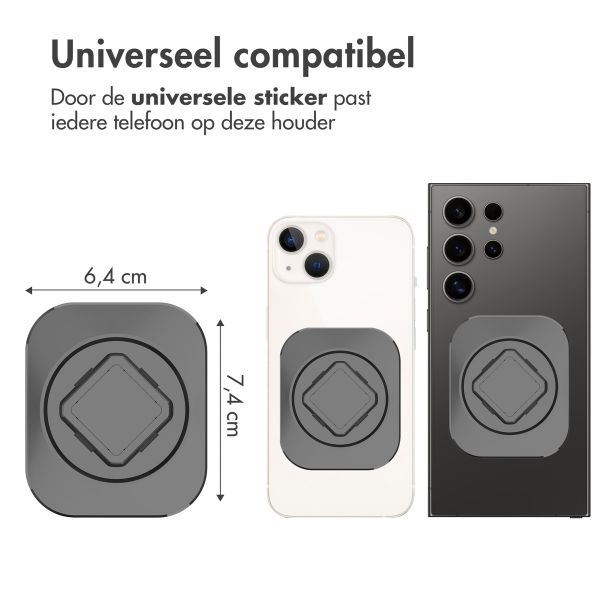 Accezz EasyLock telefoonhouder fiets - Universeel - Aluminium - 360 graden draaibaar - Zwart