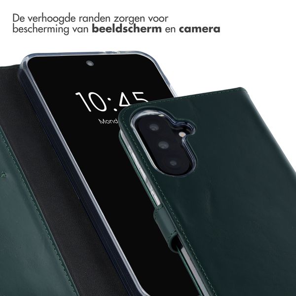 Selencia Echt Leren Bookcase Samsung Galaxy A37 (5G) - Groen