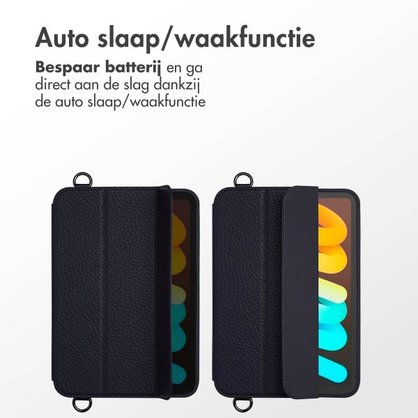 Accezz Trifold Bookcase with Handstrap iPad Mini 7 (2024) / iPad Mini 6 (2021) - Donkerblauw