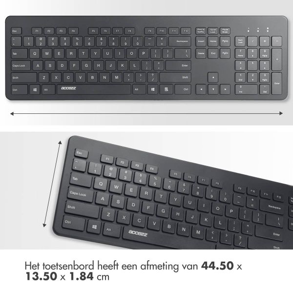 Accezz Premium Desktop QWERTY Bluetooth Keyboard - Zwart