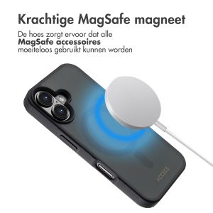 Accezz Rugged Frosted Backcover met MagSafe iPhone 16 - Zwart