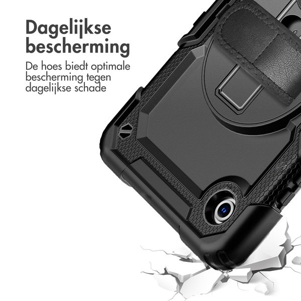 Accezz Rugged Backcover met schouderstrap Samsung Galaxy Tab A11 Plus - Zwart