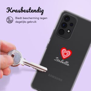 Gepersonaliseerd hoesje met hartje Samsung Galaxy A53 - Transparant