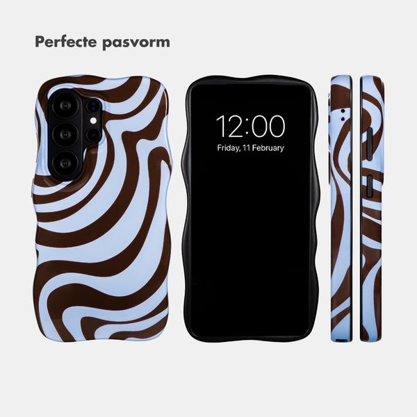 Selencia Vivid Wavy Backcover met MagSafe Samsung Galaxy S26 Ultra - Dream Swirl Chocolate