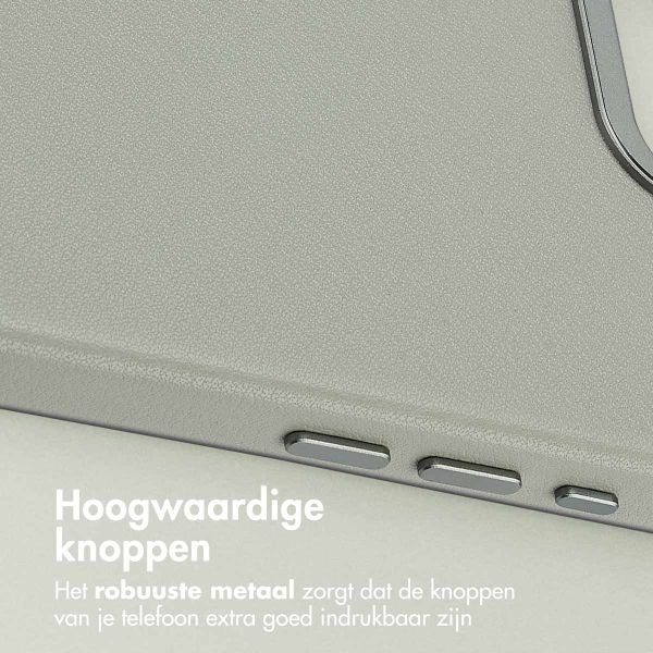 Accezz MagSafe Leather Backcover Apple iPhone 16e - Lichtgrijs