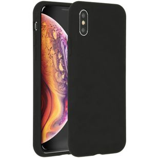 Accezz Liquid Silicone Backcover Apple iPhone Xs / X - Zwart