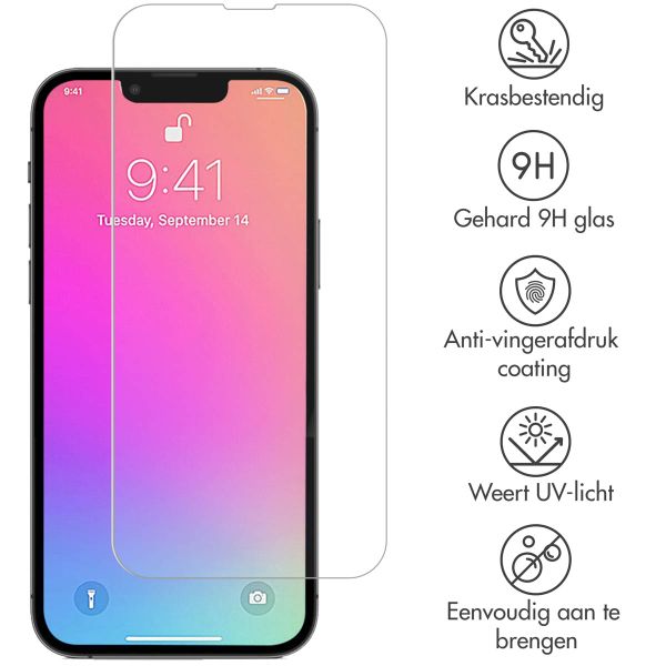 Selencia Gehard Glas Screenprotector iPhone 13 / 13 Pro / 14 / 16e