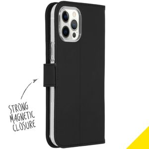 Accezz Wallet Softcase Bookcase iPhone 12 Pro Max - Zwart