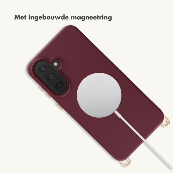 Selencia Rivièra MagSafe Backcover met afneembare haakjes Samsung Galaxy A37 (5G) - Bold Burgundy