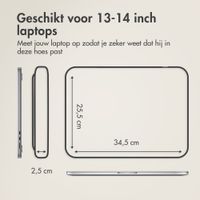 Accezz Leather Laptop hoes met rits 13-14 inch - Laptopsleeve - Beige