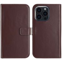 Selencia Echt Leren Bookcase Apple iPhone 16 Pro - Bruin