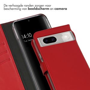 Selencia Echt Lederen Bookcase Google Pixel 8a - Rood