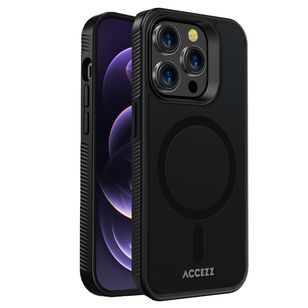 Accezz Rugged Frosted MagSafe Backcover iPhone 14 Pro - Zwart