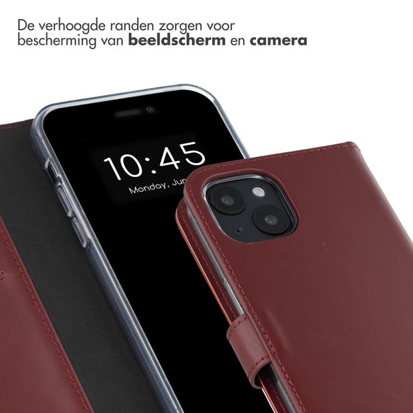 Selencia Echt Leren Bookcase Apple iPhone 15 - Burgundy