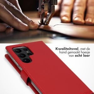 Selencia Echt Lederen Bookcase Samsung Galaxy S23 Ultra - Rood