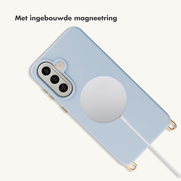 Selencia Rivièra MagSafe Backcover met afneembare haakjes Samsung Galaxy A57 (5G) - Powder Blue