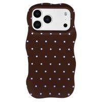 Selencia Vivid Wavy Backcover met MagSafe Apple iPhone 18 Pro / 17 Pro - Happy Dots Chocolate