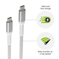 dbramante1928 re-charge - Braided oplaadkabel - USB-C naar USB-C - 100 Watt - 1,2 meter - Wit