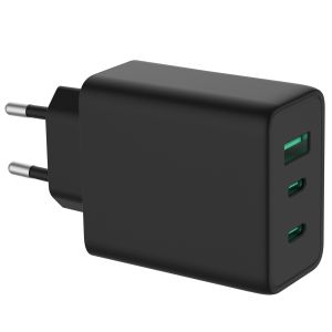 Accezz Power Pro GaN Ultra Fast Wall Charger - Oplader 2x USB-C & USB aansluiting - Snellader - Power Delivery - 65W - Zwart