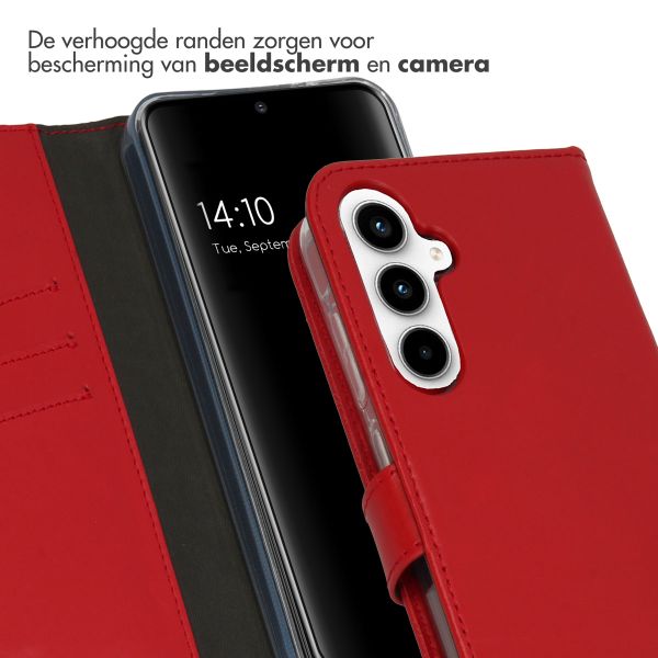 Selencia Echt Lederen Bookcase Samsung Galaxy A55 - Rood