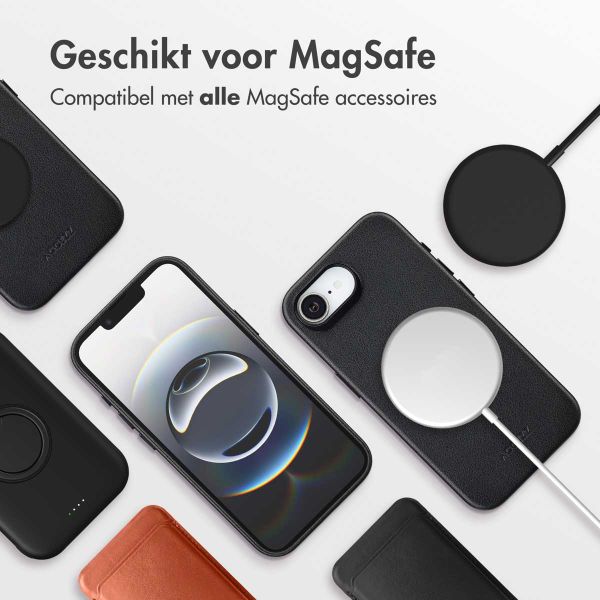 Accezz Echt leren hoesje + MagSafe Wallet Apple iPhone 17e / 16e - Onyx Black