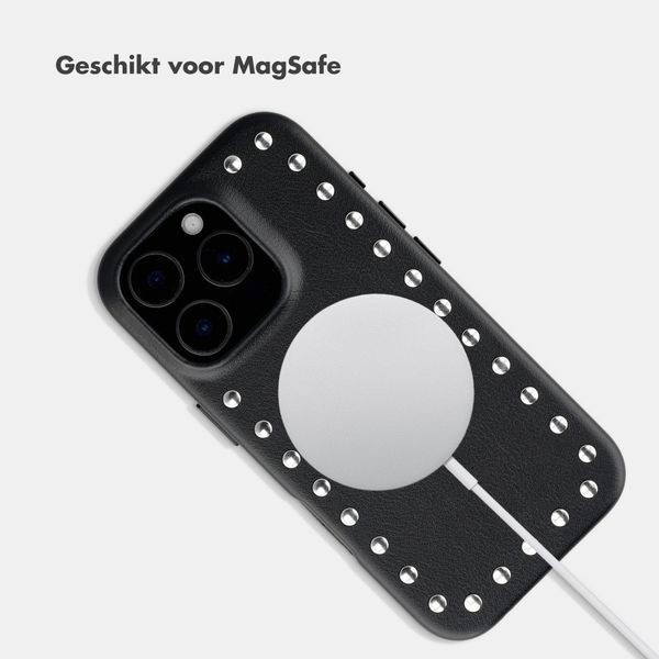 Selencia Studs Backcover met MagSafe Apple iPhone 16 Pro - Velvet Black
