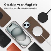 Accezz MagSafe Leather Backcover Apple iPhone 15 - Coffee Brown
