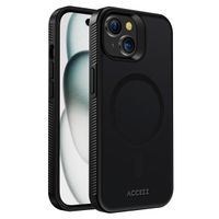Accezz Rugged Frosted MagSafe Backcover iPhone 15 Plus - Zwart