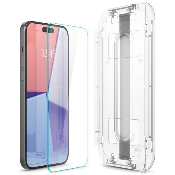 Spigen GLAStR EZ Fit Screenprotector + Applicator 2-pack Apple iPhone 16 / 15