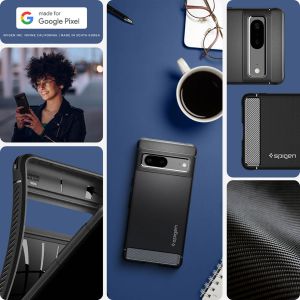 Spigen Rugged Armor Backcover Google Pixel 7 - Zwart