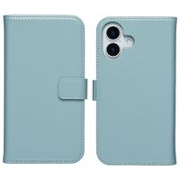 Selencia Echt Leren Bookcase Apple iPhone 17 - Light Blue