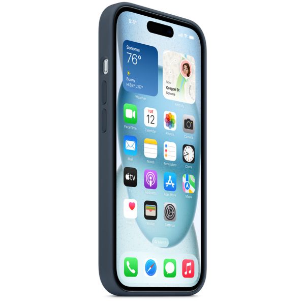 Apple Silicone Backcover MagSafe Apple iPhone 15 - Storm Blue
