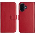 Selencia Echt Lederen Bookcase iPhone 16 Plus - Rood