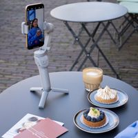 Selencia Gimbal Stabilizer met LED lamp - Slimme tracking - Tripod - Cosy Grey