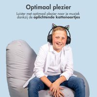 imoshion Draadloze Kinderkoptelefoon LED Light Cat Ear - Met AUX kabel - Zwart
