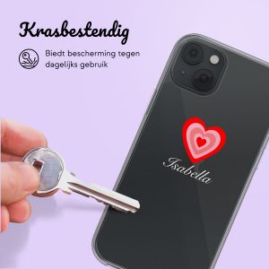 Gepersonaliseerd hoesje met hartje iPhone 14 - Transparant