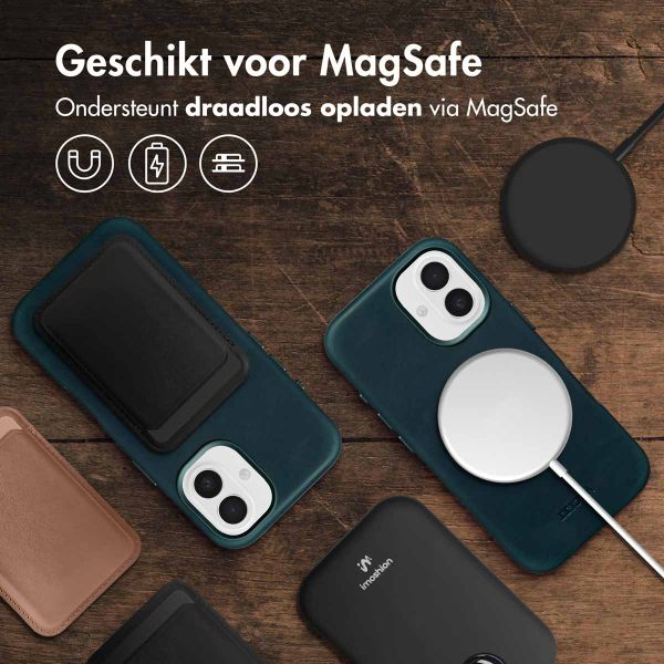 Accezz Vintage Leather Magsafe Backcover Apple iPhone 16 - Smokey Green