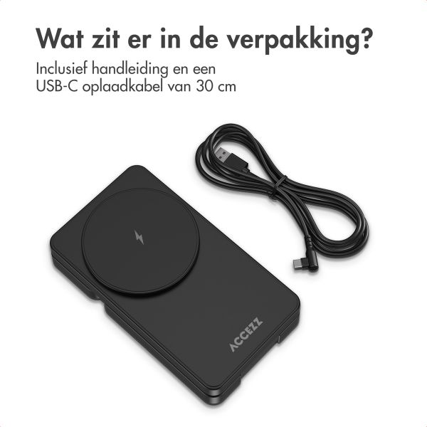 Accezz 3-in-1 Opvouwbare Draadloze MagSafe Oplader - 20W - Zwart
